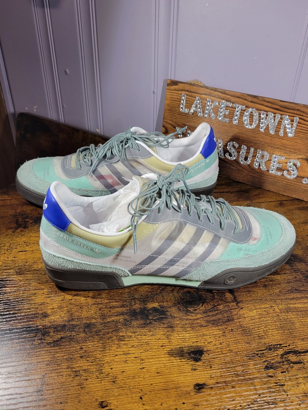 Adidas Men's Mint Green & Blue Craig Green Collaboration Sneakers
